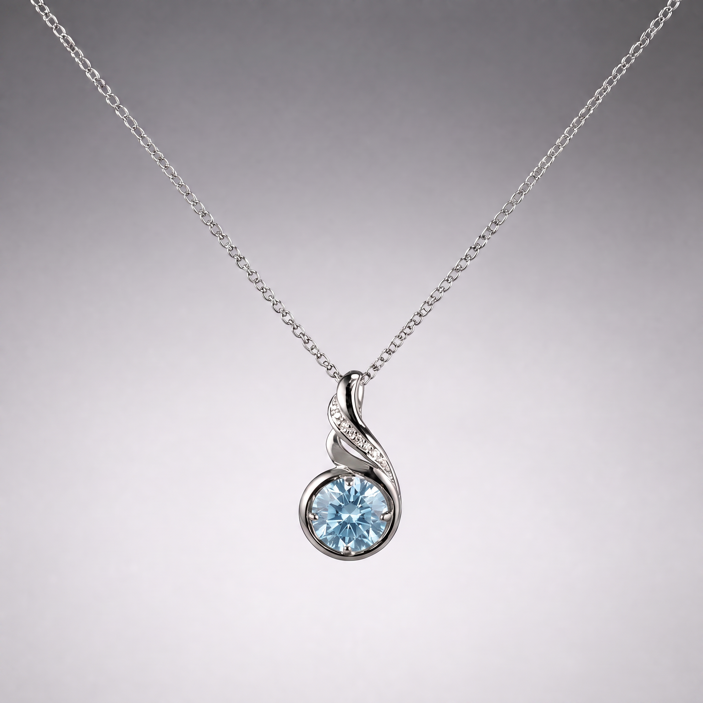 Aquamarine Swirl Pendant