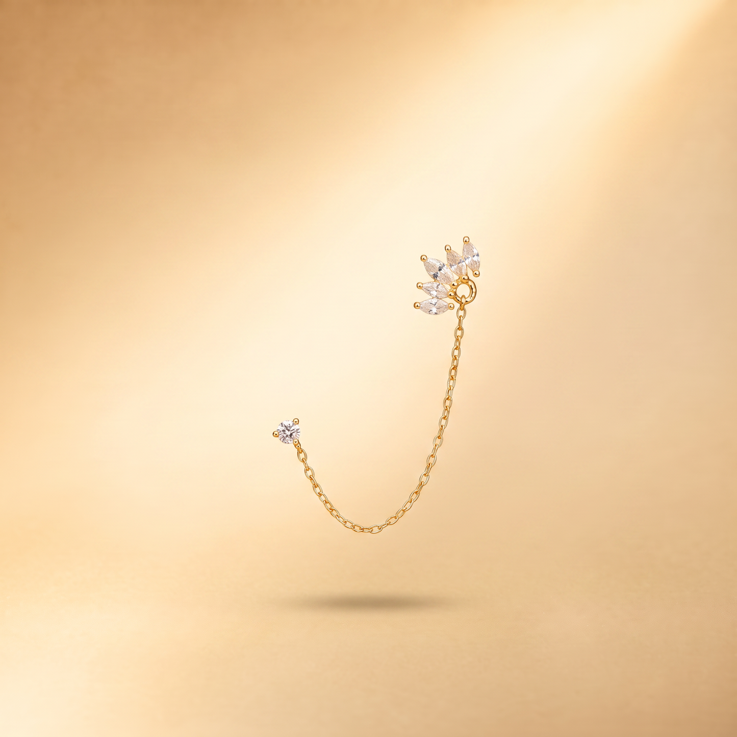 Chained Marquise Studs (Single Piece)