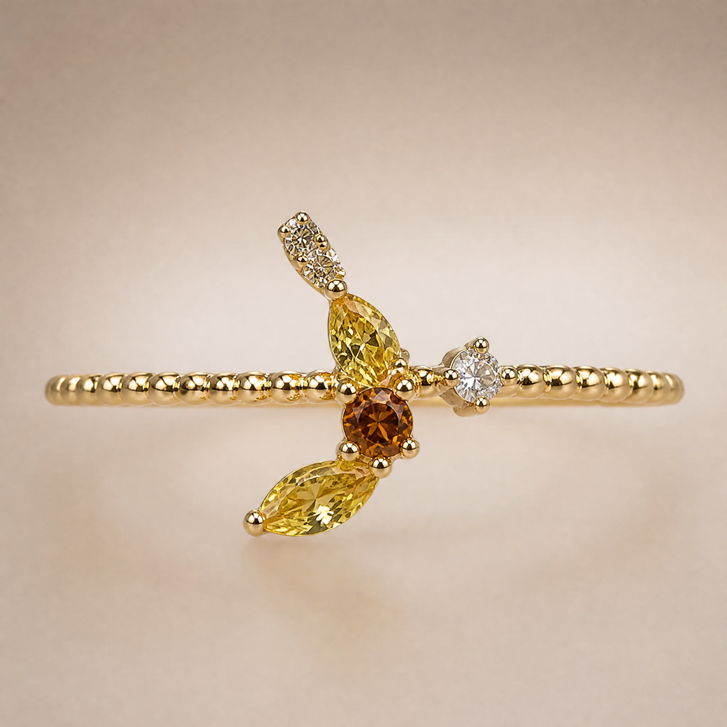 Champagne Petal Ring