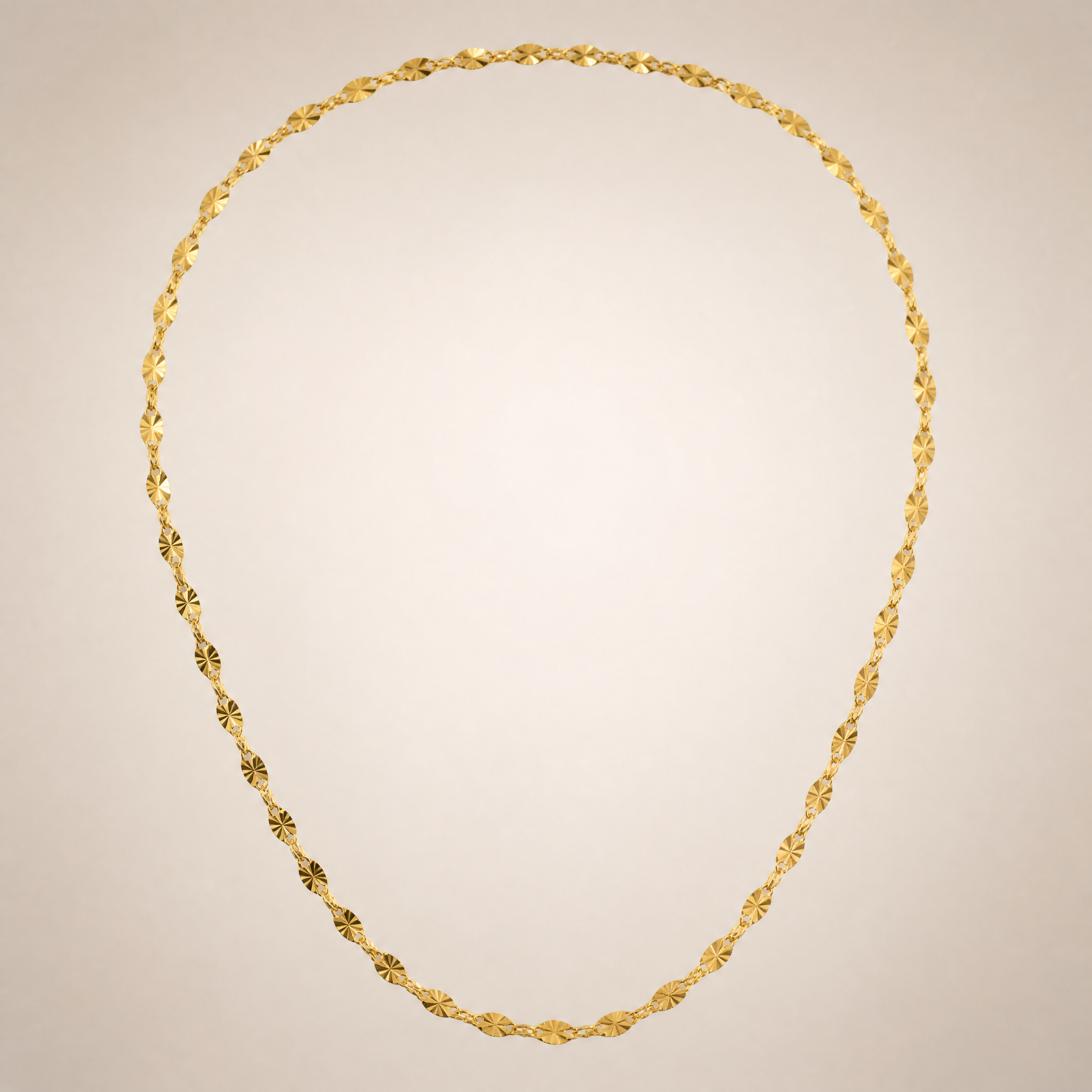 Sequin Chain Necklace Gold