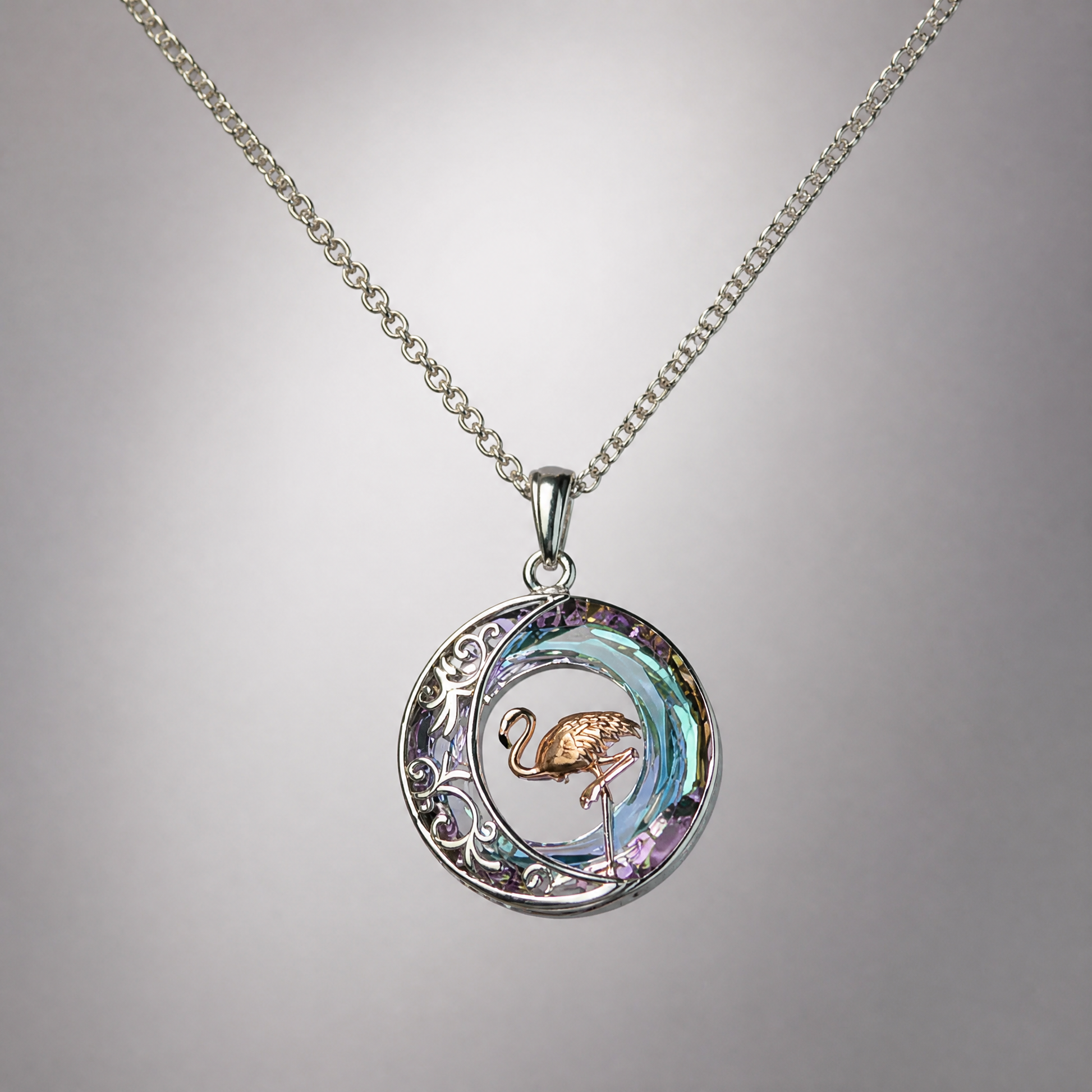 Flamingo Crescent Pendant
