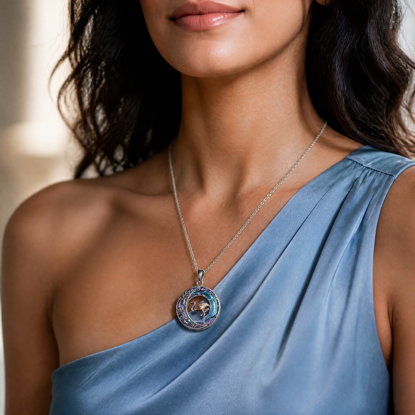 Flamingo Crescent Pendant