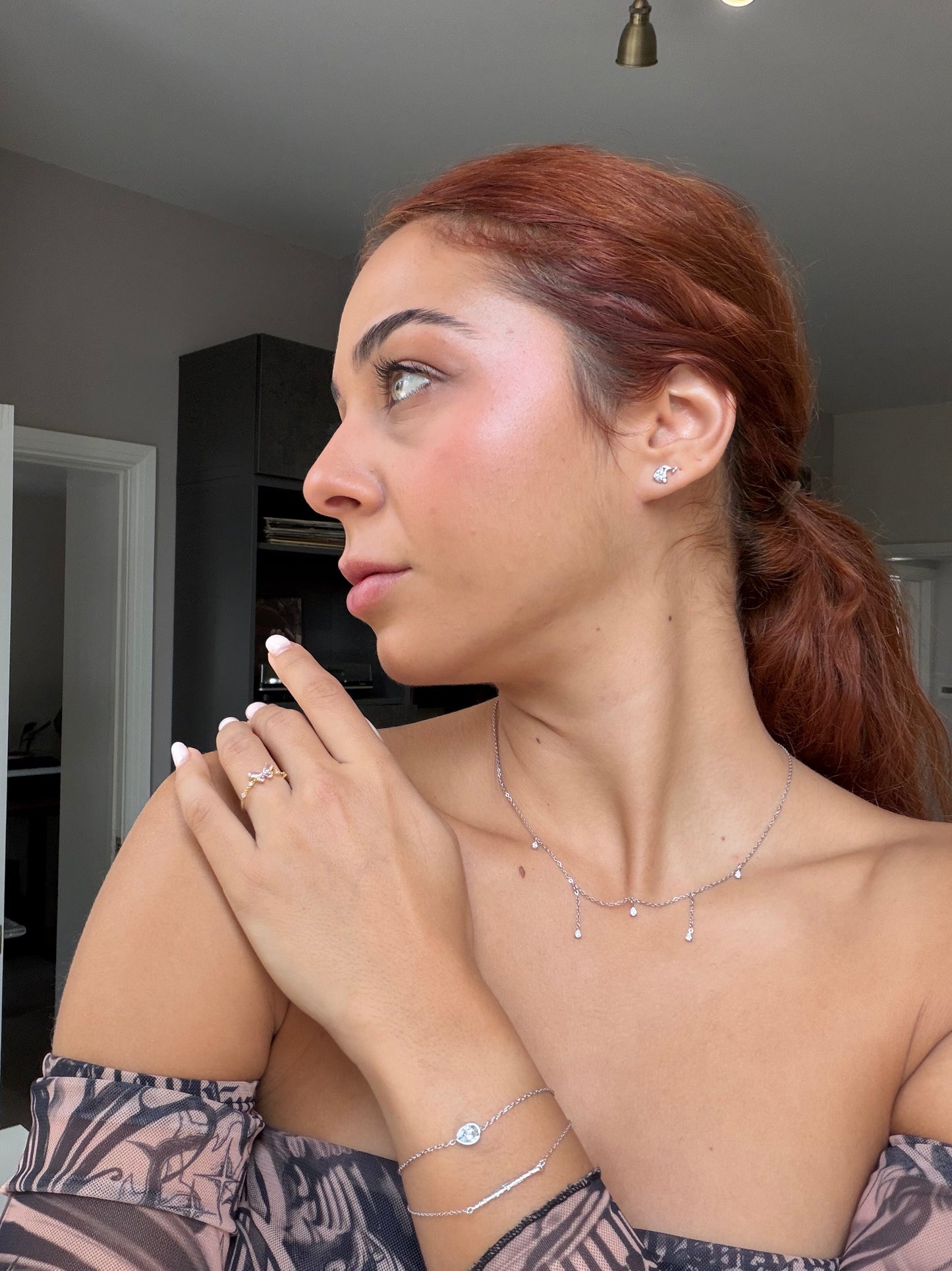Crystal Drop Station Necklace