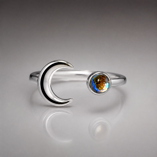 Moon & Orb Open Ring