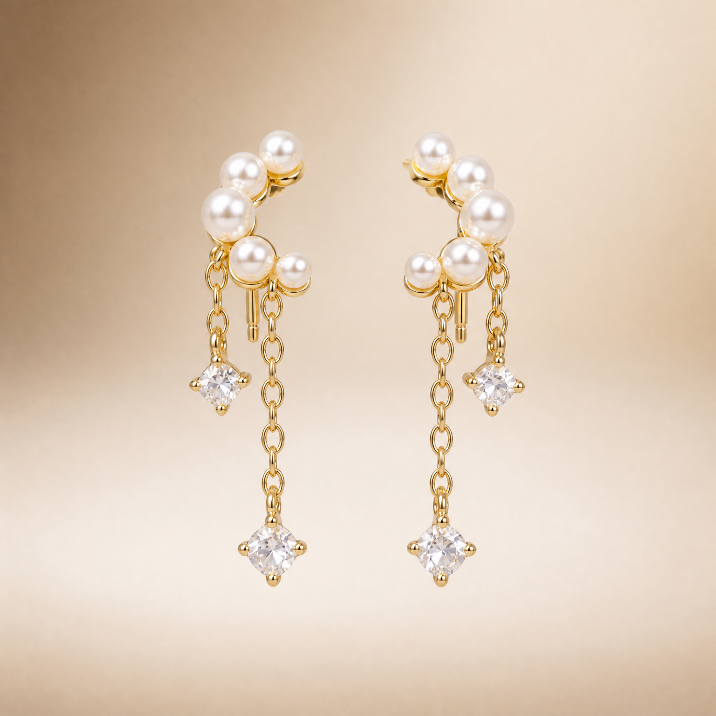Pearl Cluster Ear Jackets