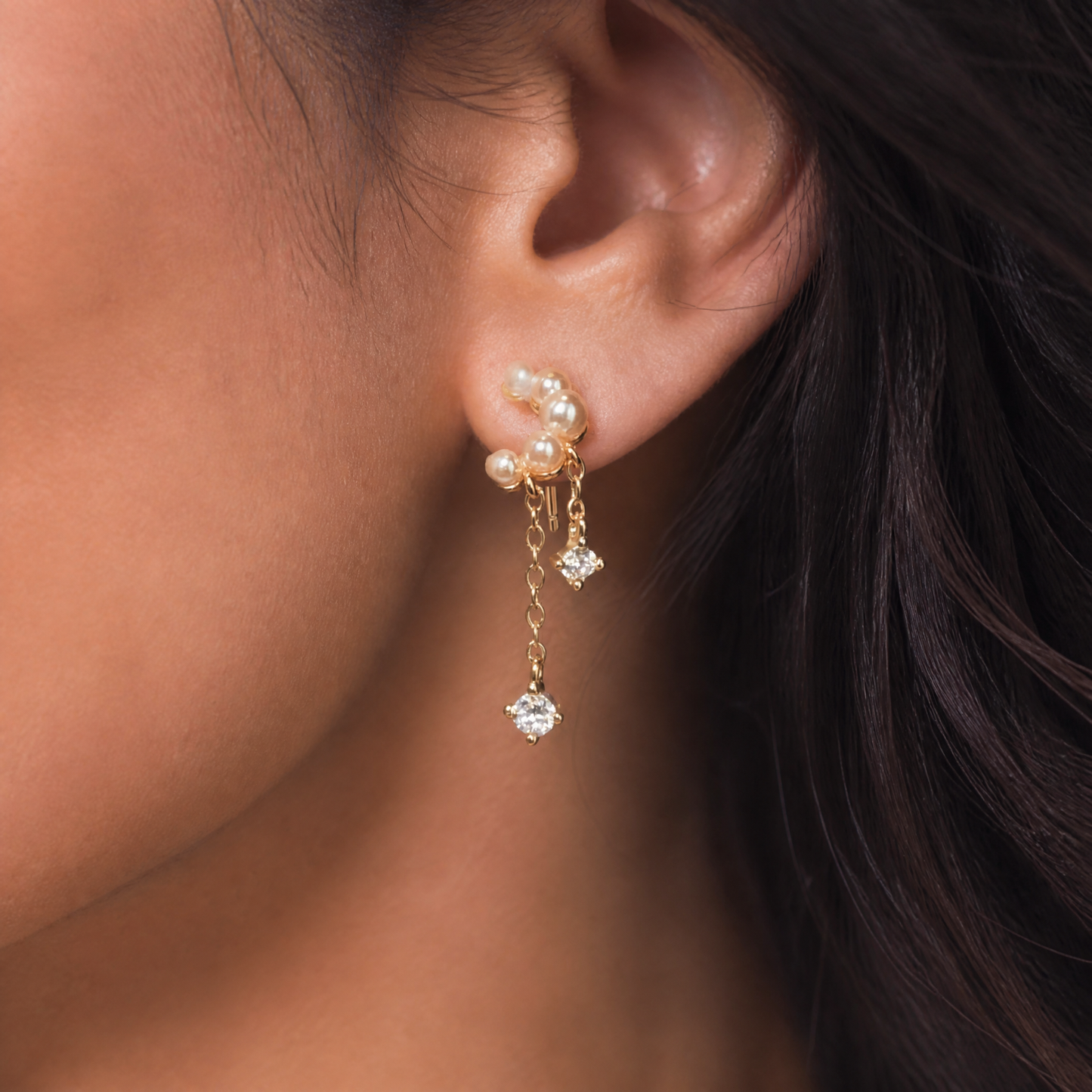 Pearl Cluster Ear Jackets