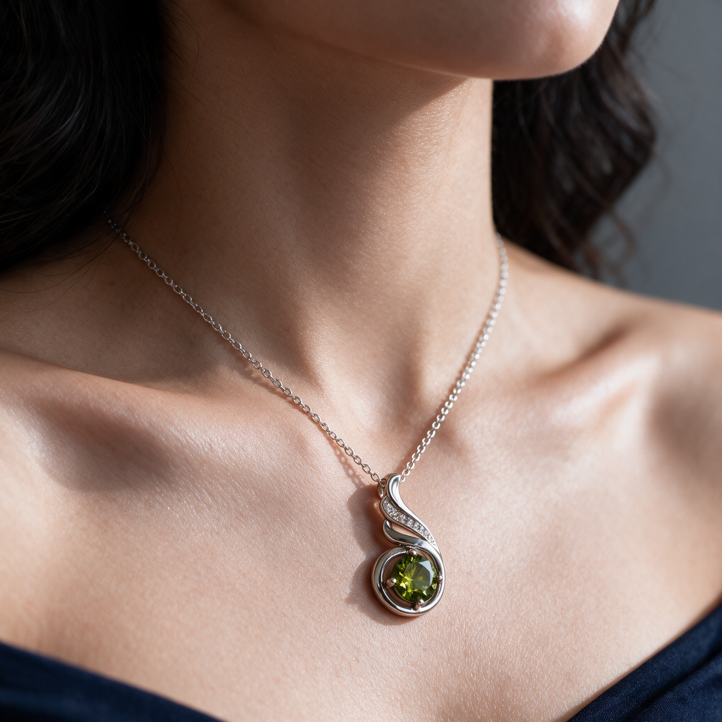 Peridot Swirl Pendant