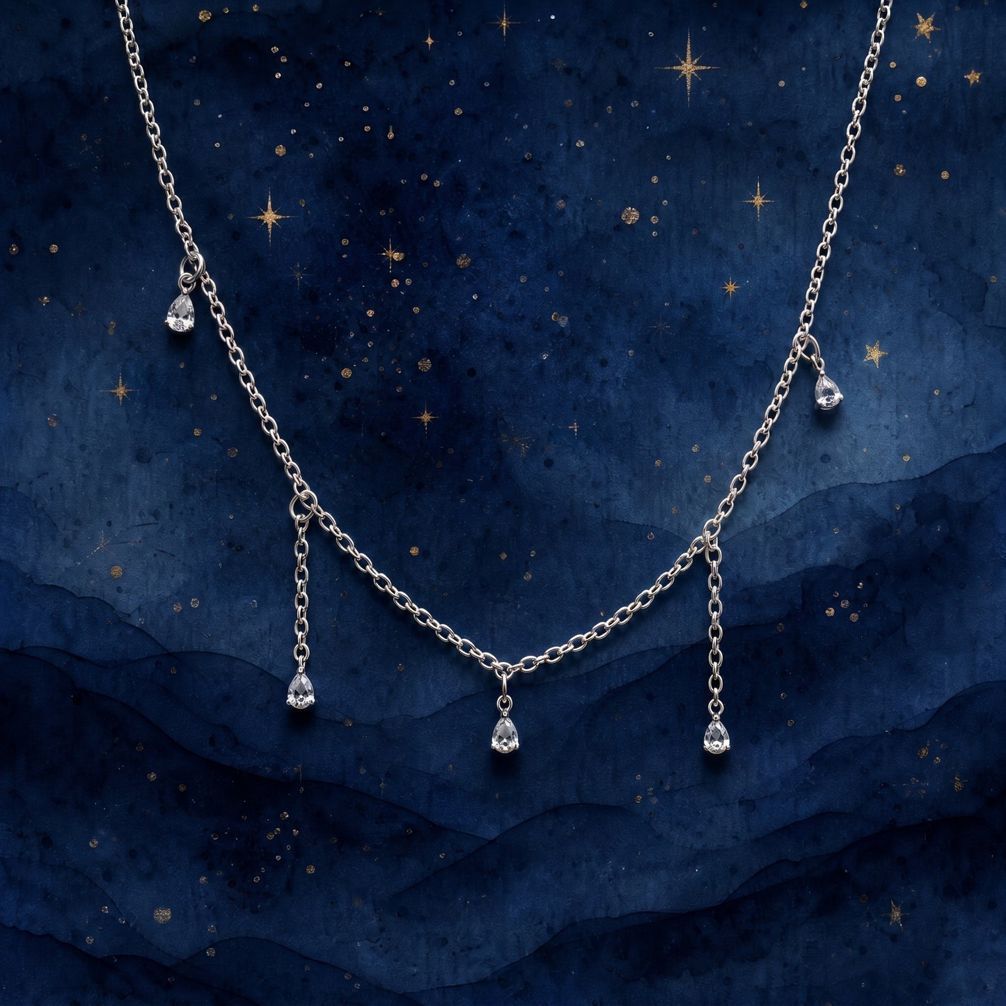 Crystal Drop Station Necklace