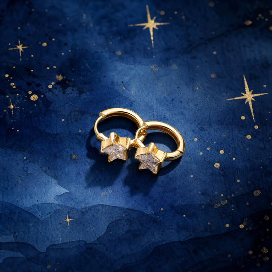 Star Huggie Hoops