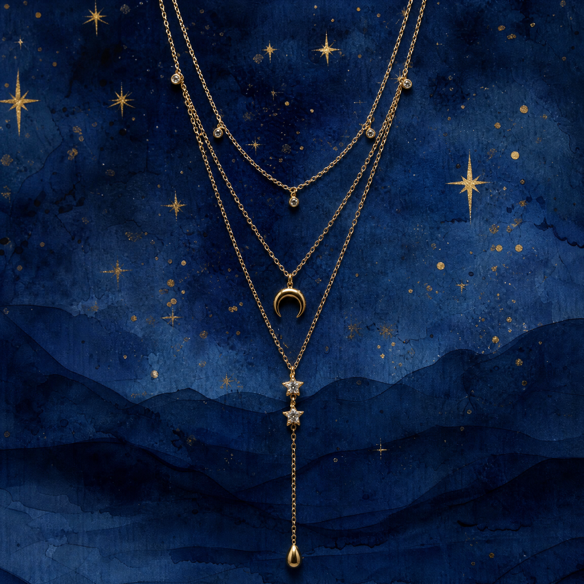 Star & Moon Layered Necklace
